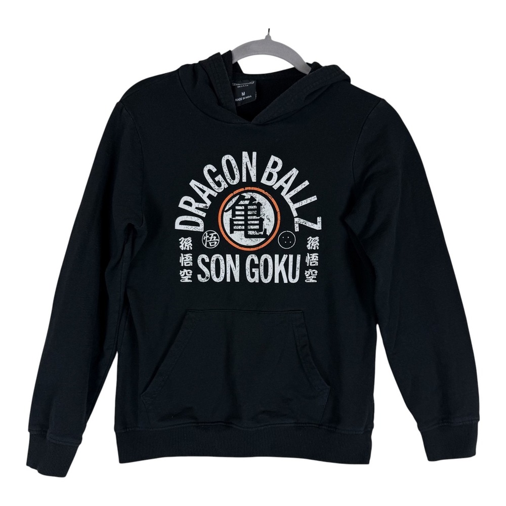 Dragon Ball‎ Z Hoodie Mens Medium Black Pullover Fleece Son Goku Graphic Anime